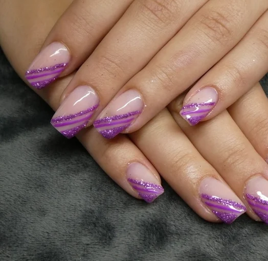 Lila French mit Glitter